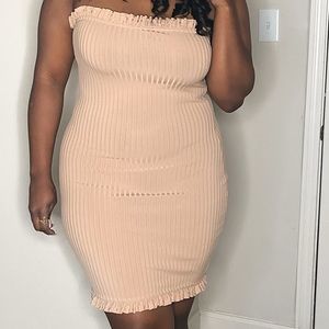 Nude bodycon dress